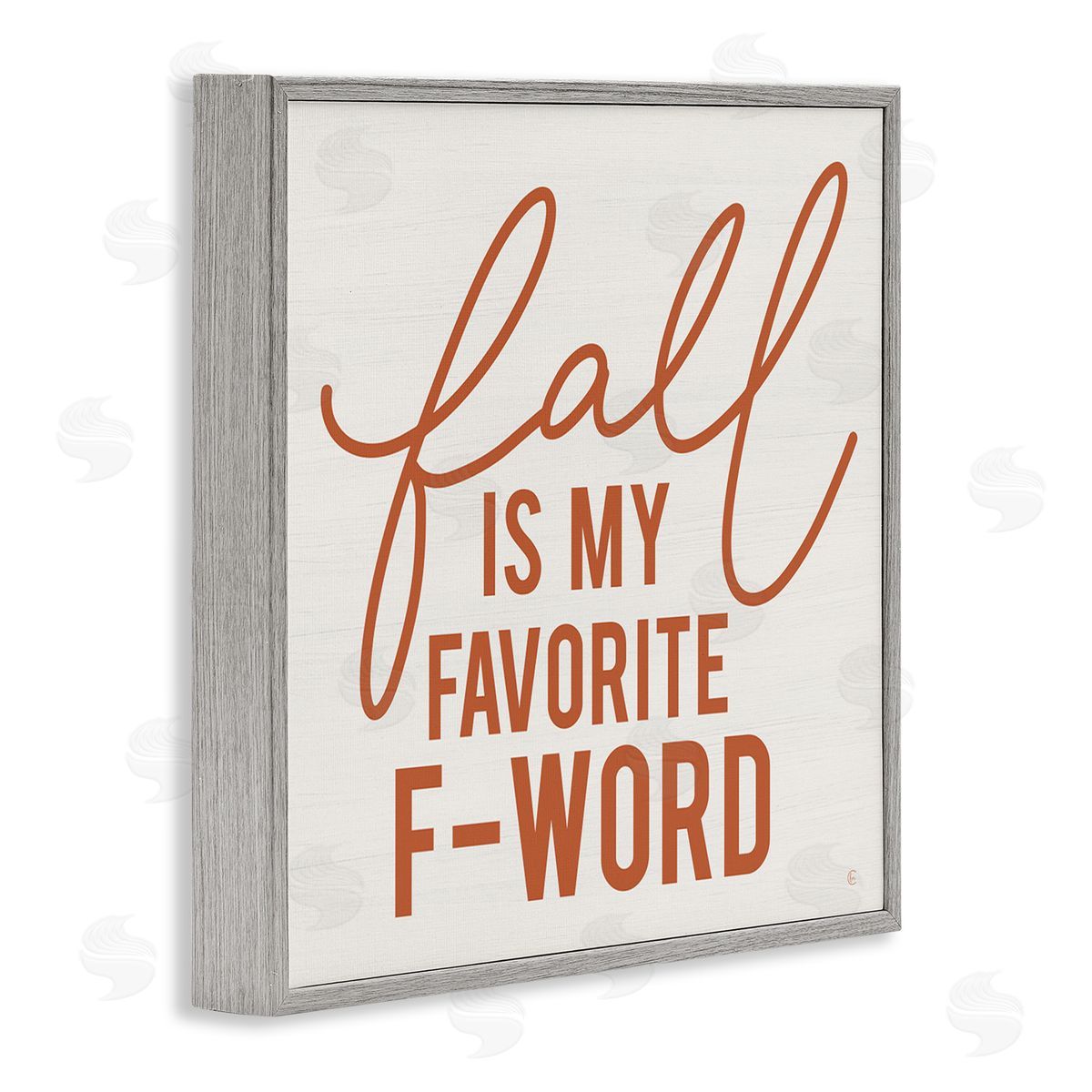 Fearfully Made Creations Funny Fall F-Word Phrase Gray Framed Glicee Wall Art Print
