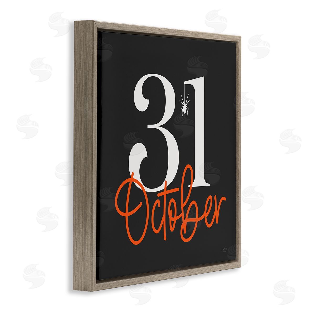 Lux + Me Designs 31 October Halloween Date Brown Floating Frame Canvas Wall Art Print