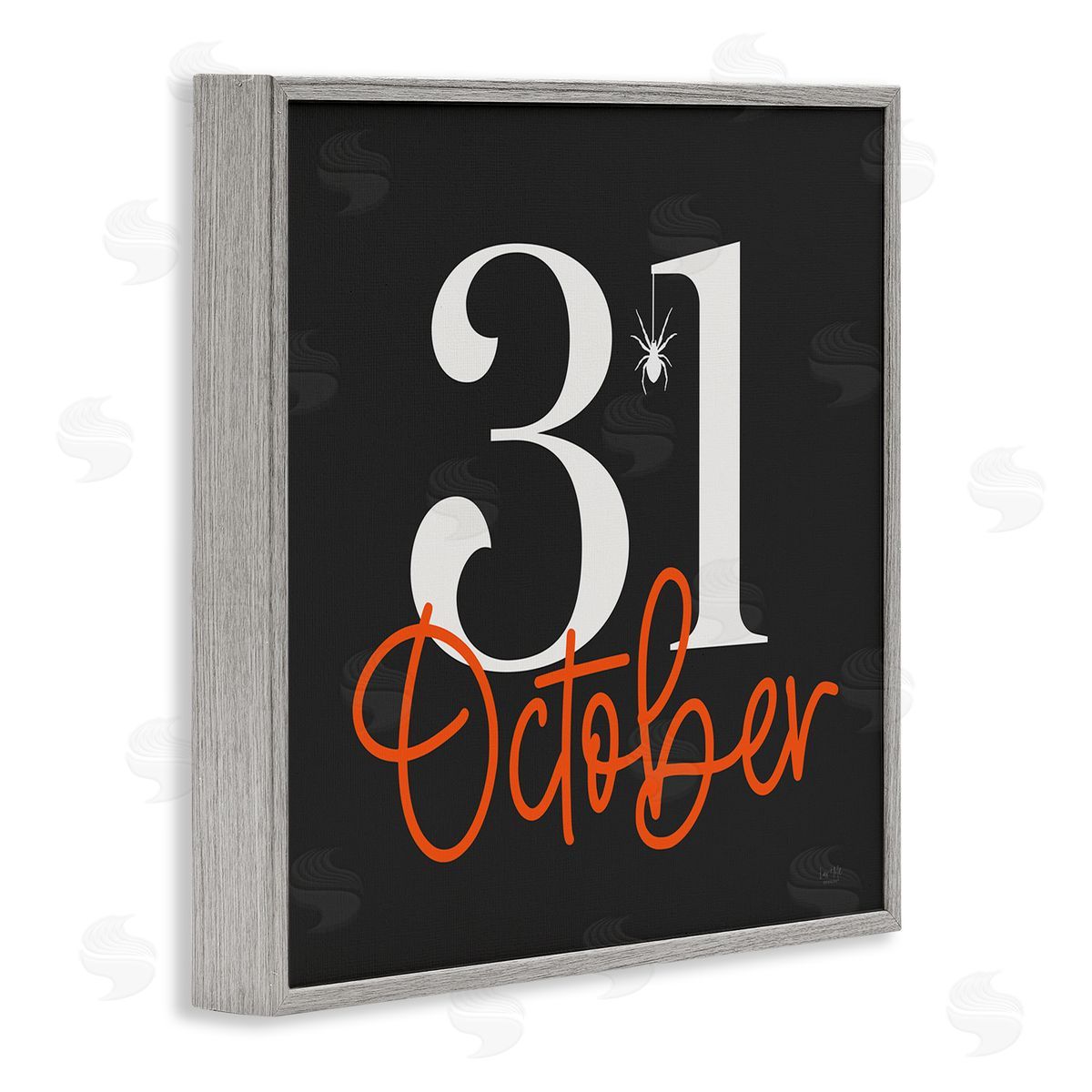 Lux + Me Designs 31 October Halloween Date Gray Framed Glicee Wall Art Print