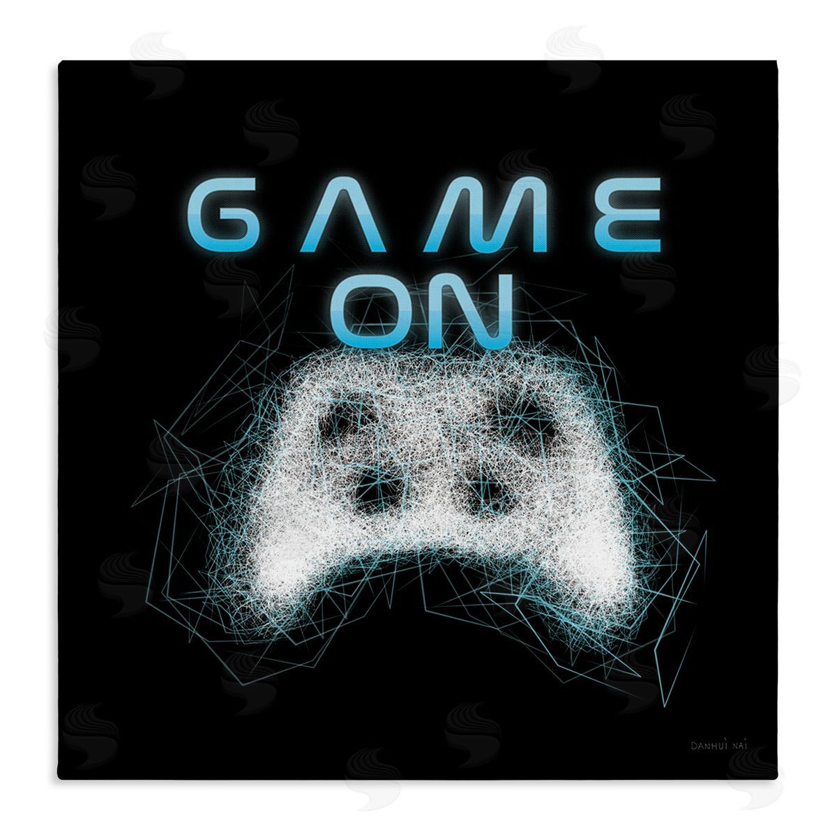Danhui Nai Game On Abstract Controller Stretched Canvas Wall Art Print
