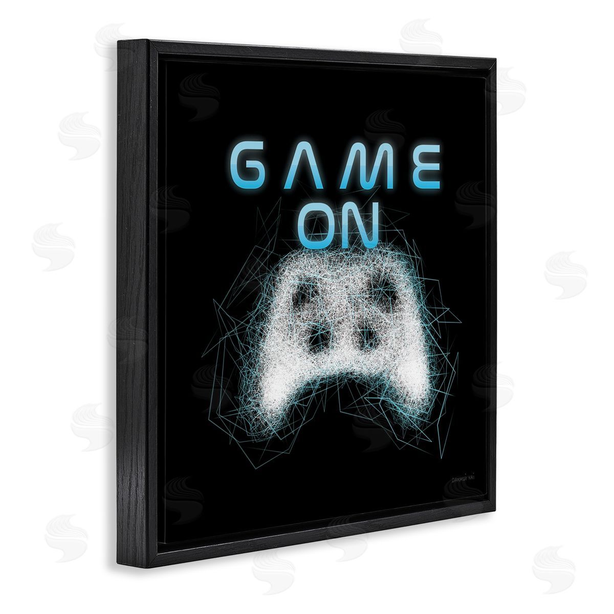 Danhui Nai Game On Abstract Controller Black Floating Frame Canvas Wall Art Print