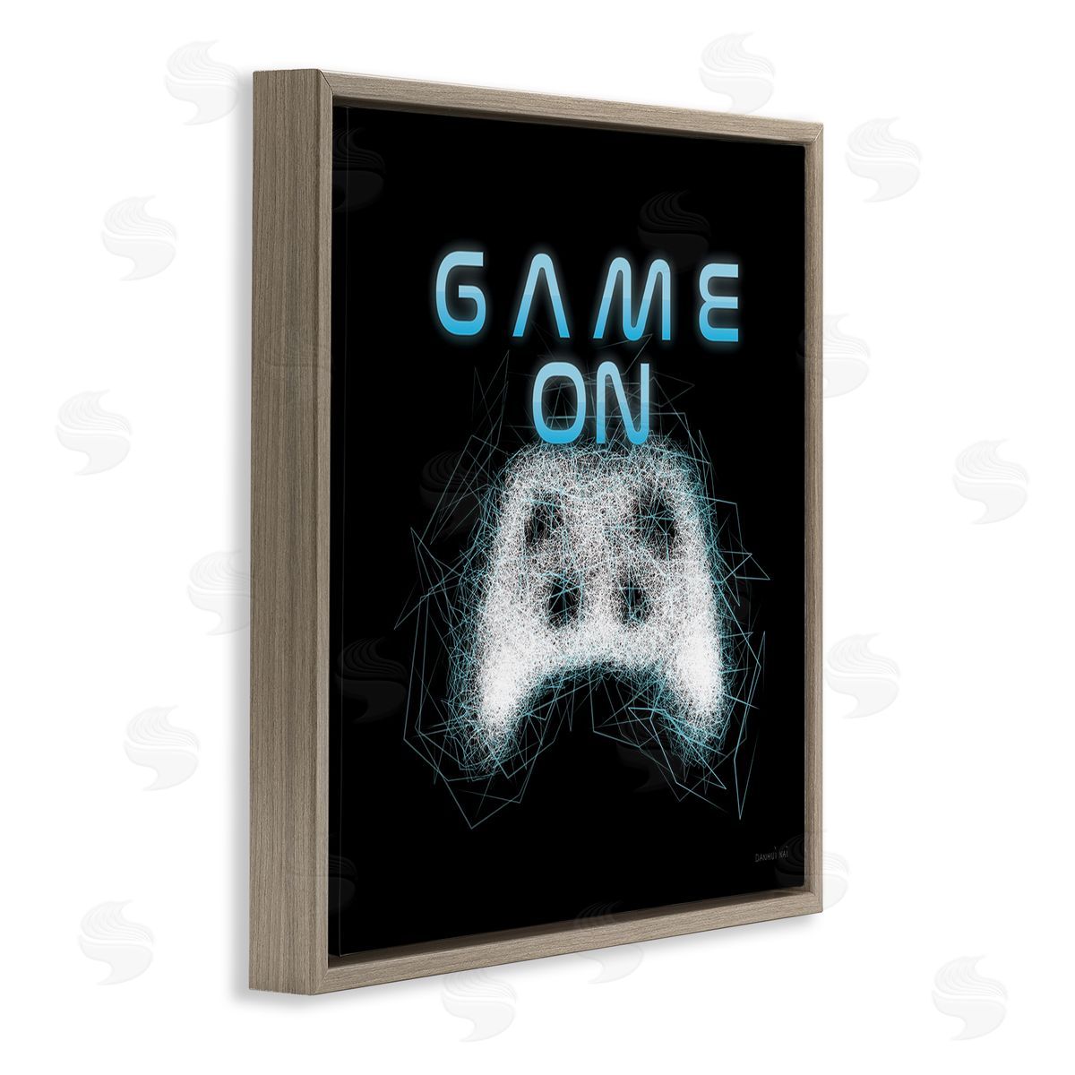 Danhui Nai Game On Abstract Controller Brown Floating Frame Canvas Wall Art Print