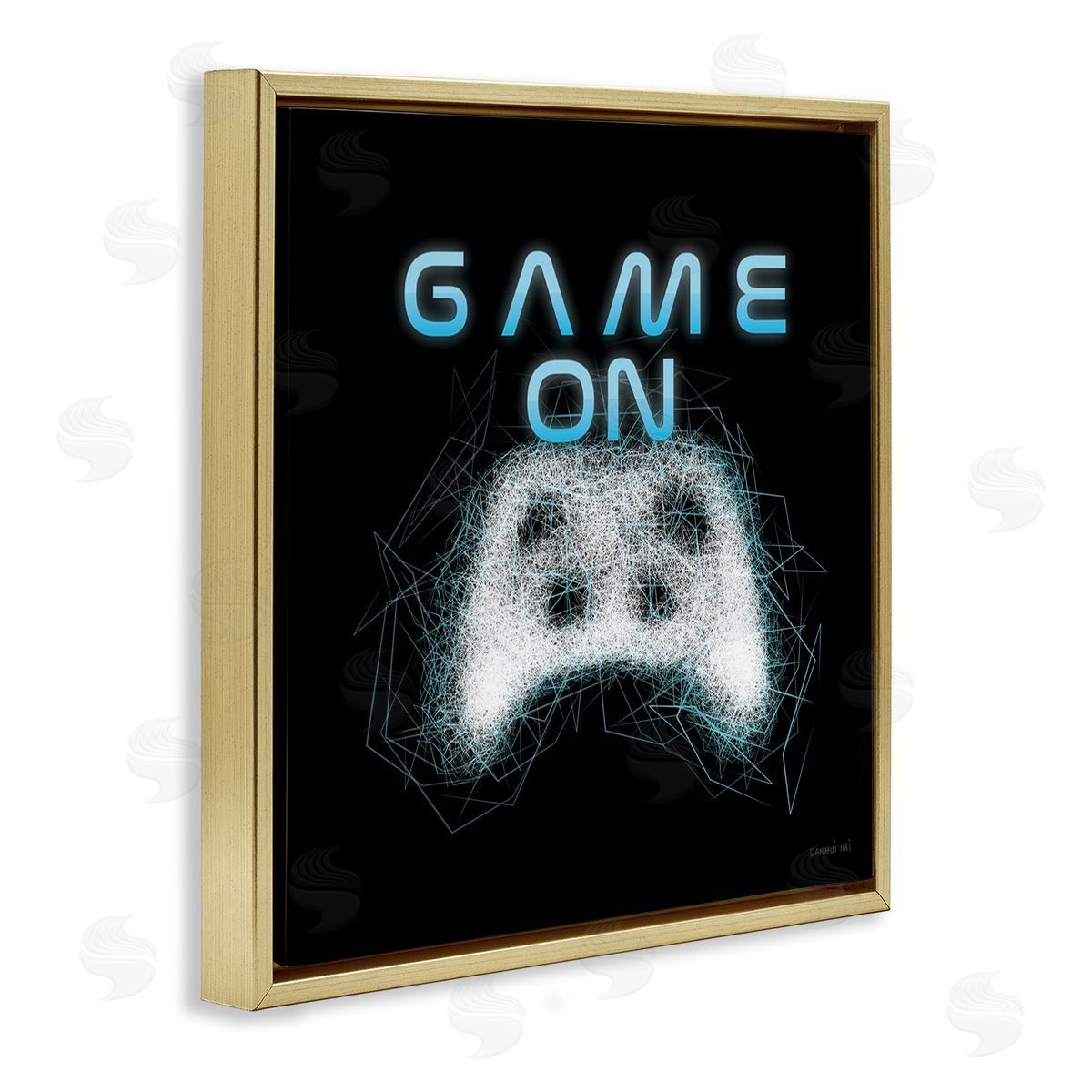 Danhui Nai Game On Abstract Controller Gold Floating Frame Canvas Wall Art Print
