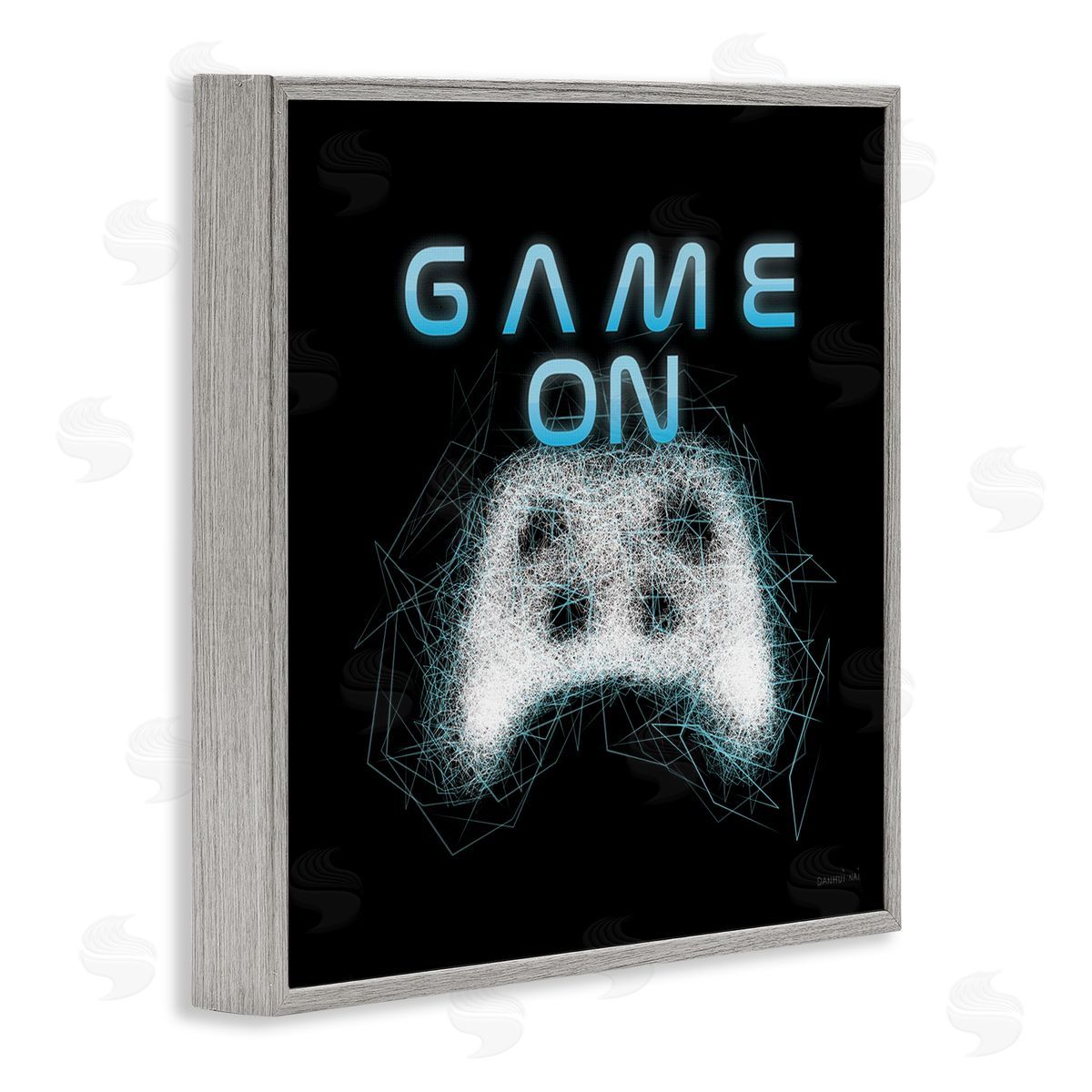 Danhui Nai Game On Abstract Controller Gray Framed Glicee Wall Art Print