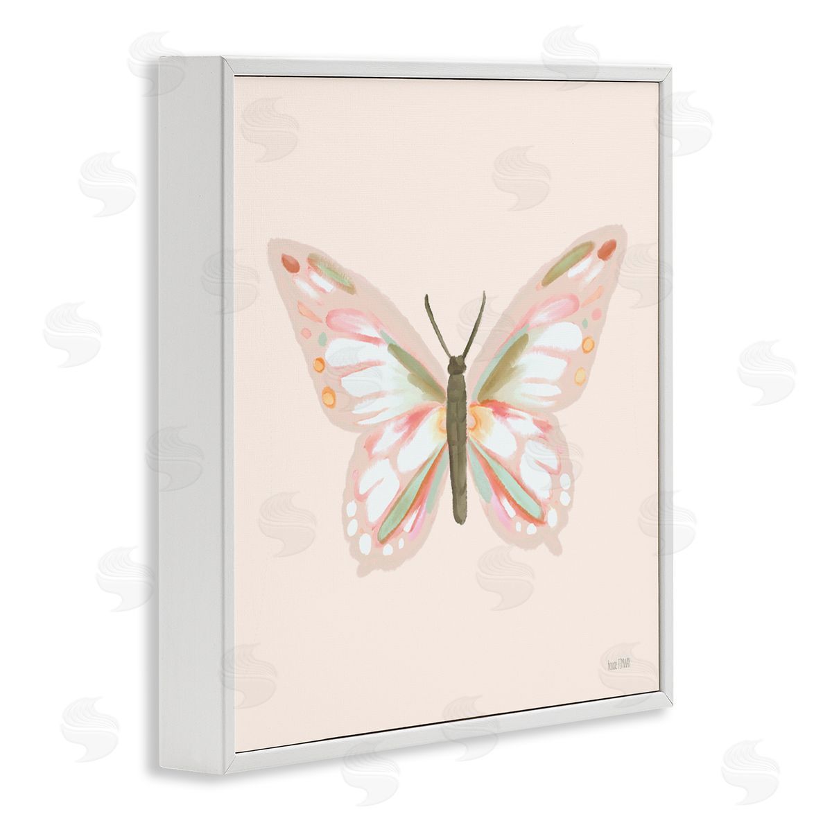 House Fenway Soft Pastel Butterfly White Framed Glicee Wall Art Print