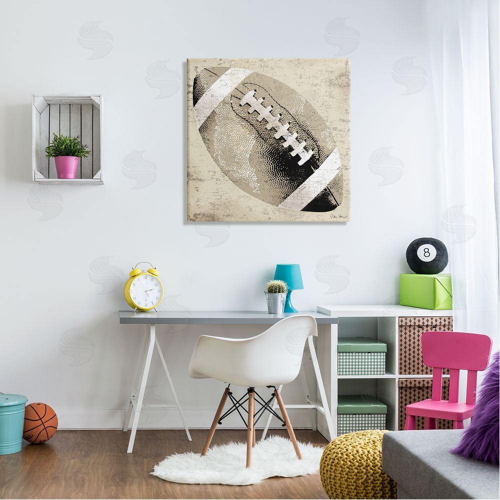 Peter Horjus Rustic Sports Football Canvas Wall Art in Room