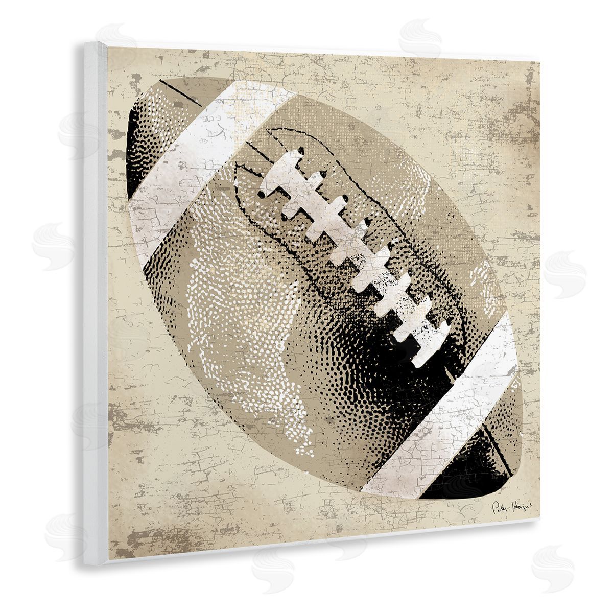 Peter Horjus Rustic Sports Football Wooden Wall Plaque Art Print