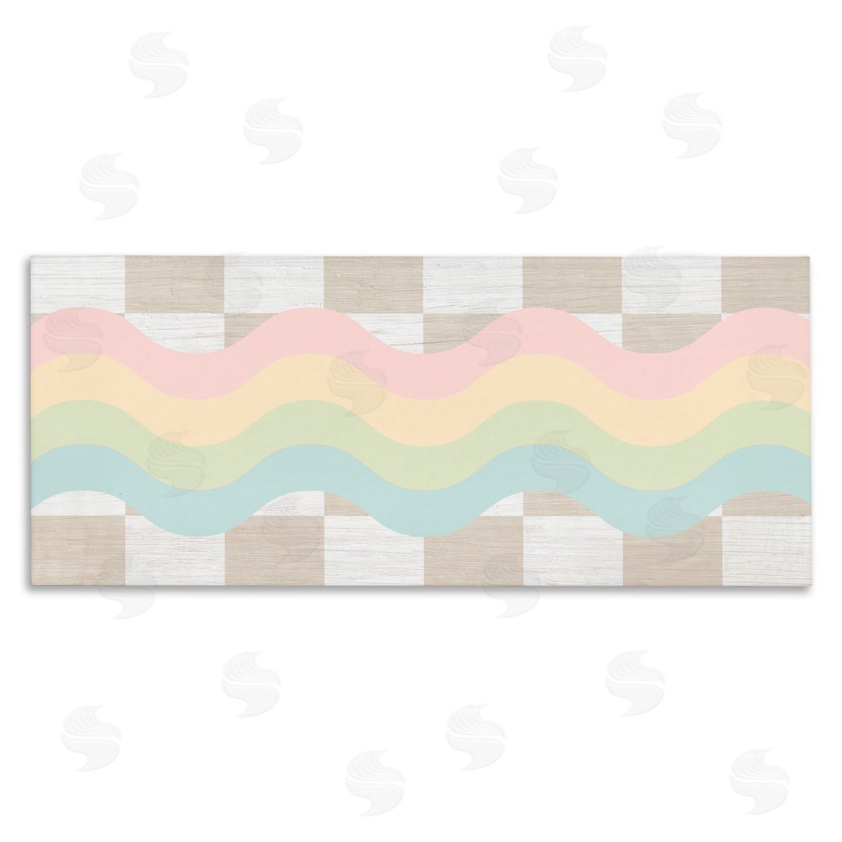 Stupell Studio Checkered Wavy Rainbow Pattern