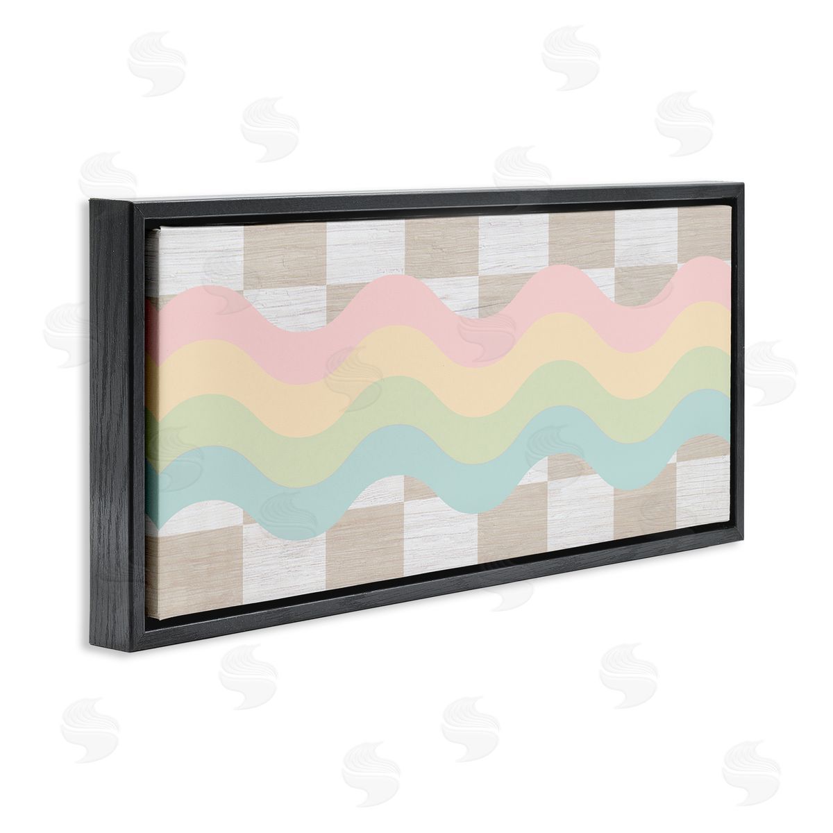 Stupell Studio Checkered Wavy Rainbow Pattern
