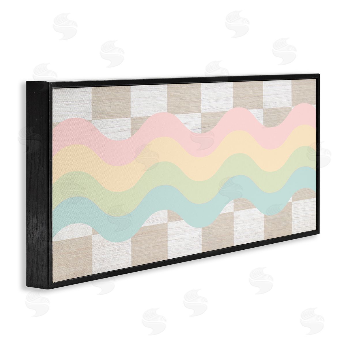 Stupell Studio Checkered Wavy Rainbow Pattern
