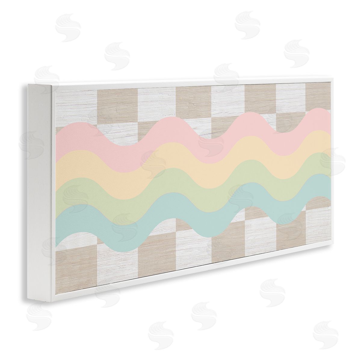 Stupell Studio Checkered Wavy Rainbow Pattern