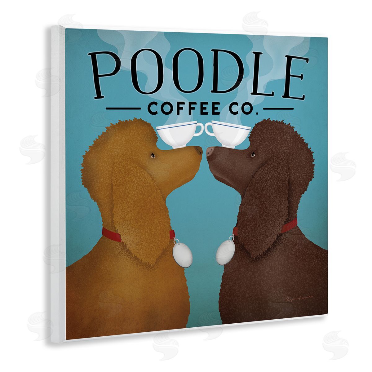 Ryan Fowler Vintage Poodle Coffee Co Wooden Wall Plaque Art Print