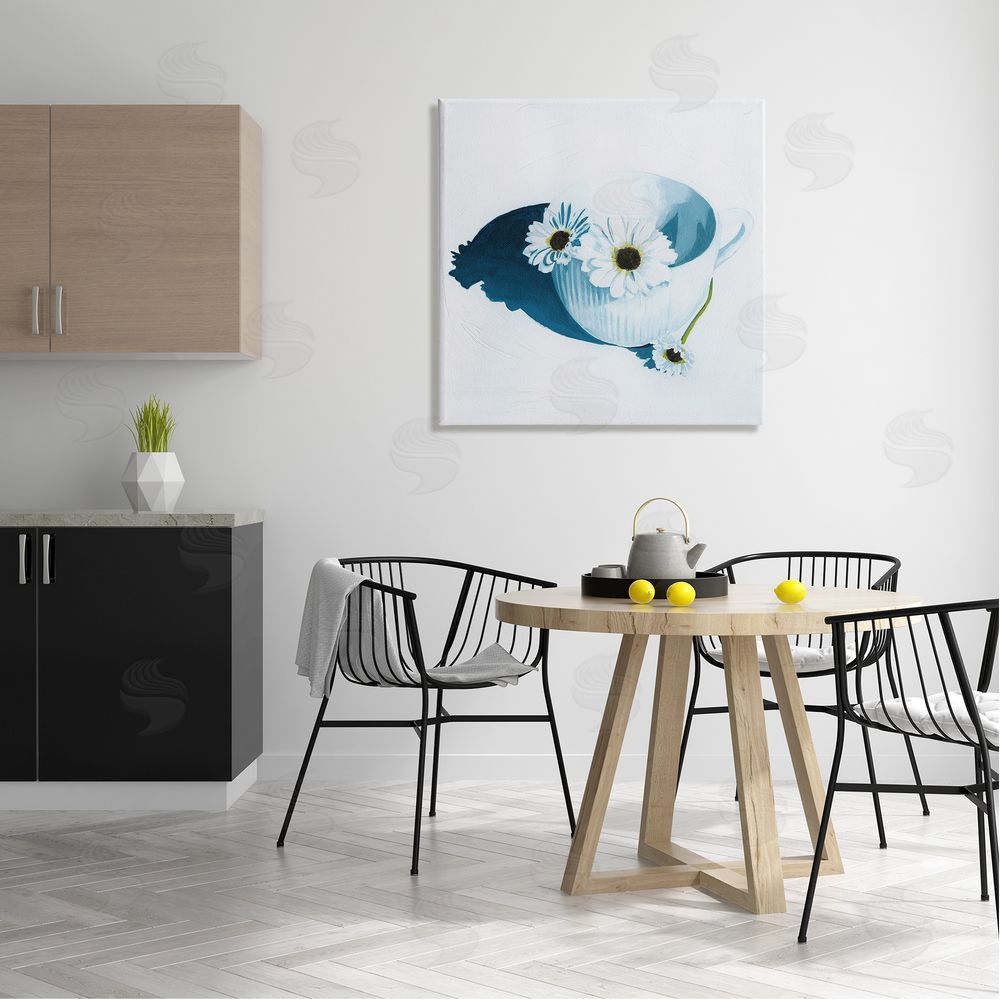 Grace Popp Daisies in Teacup Painting Canvas Wall Art in Room
