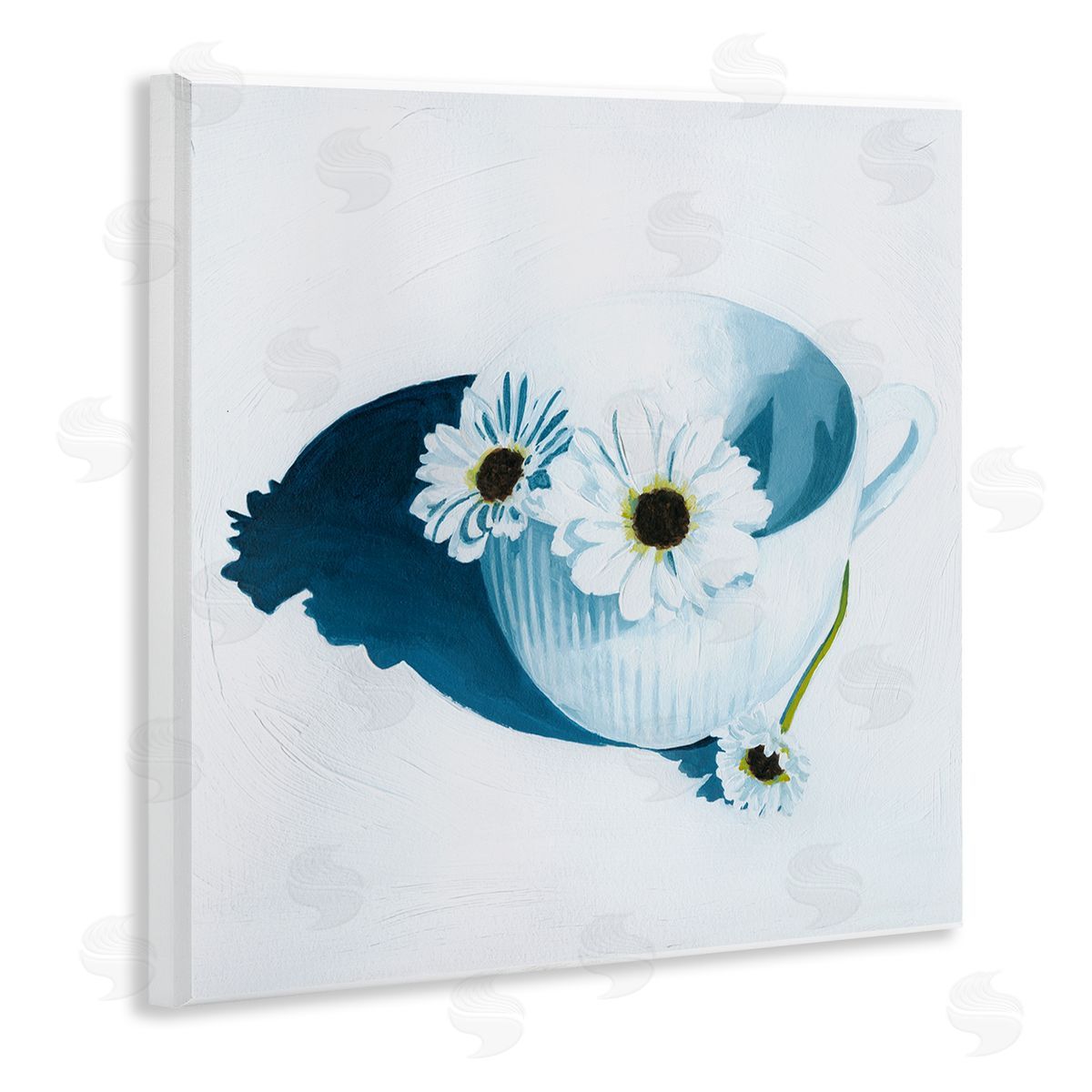 Grace Popp Daisies in Teacup Painting Wooden Wall Plaque Art Print