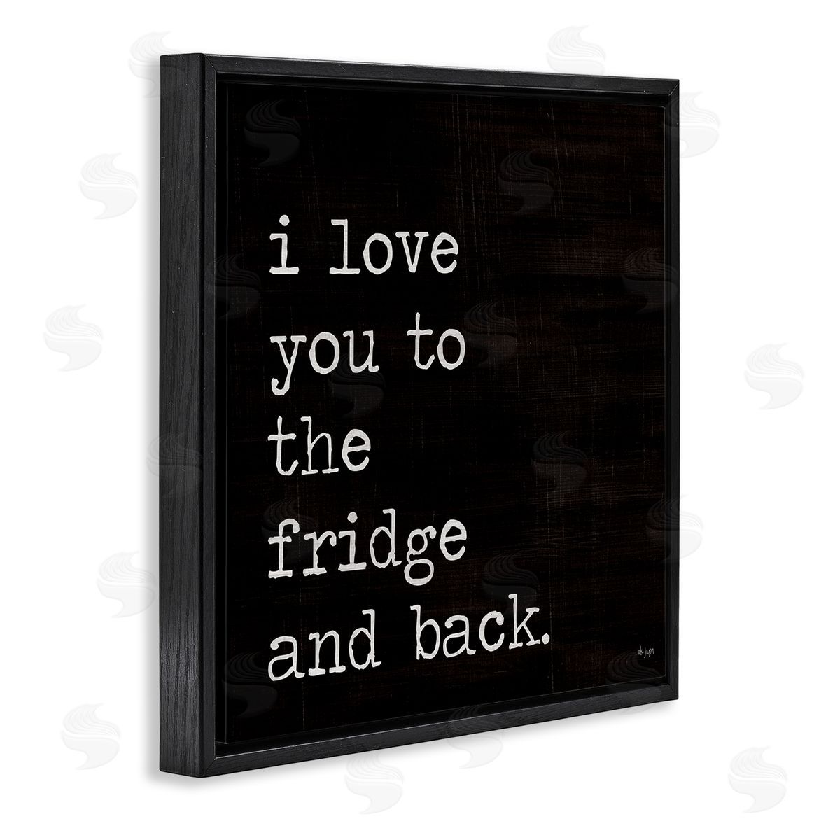 Jaxn Blvd. Love You Fridge & Back Black Floating Frame Canvas Wall Art Print