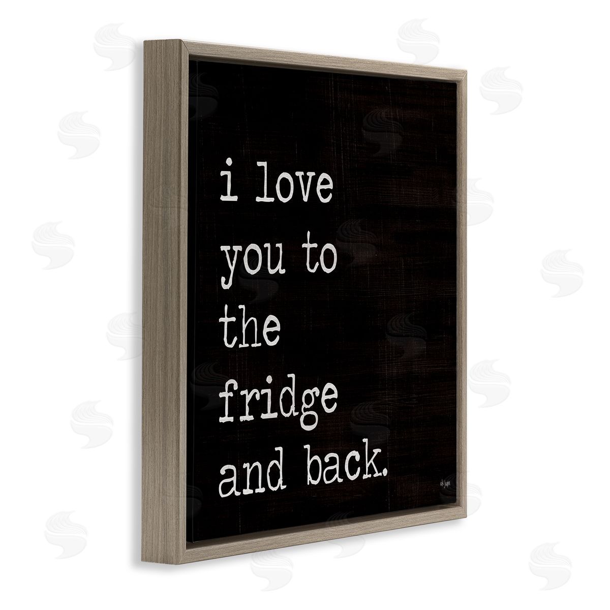 Jaxn Blvd. Love You Fridge & Back Brown Floating Frame Canvas Wall Art Print