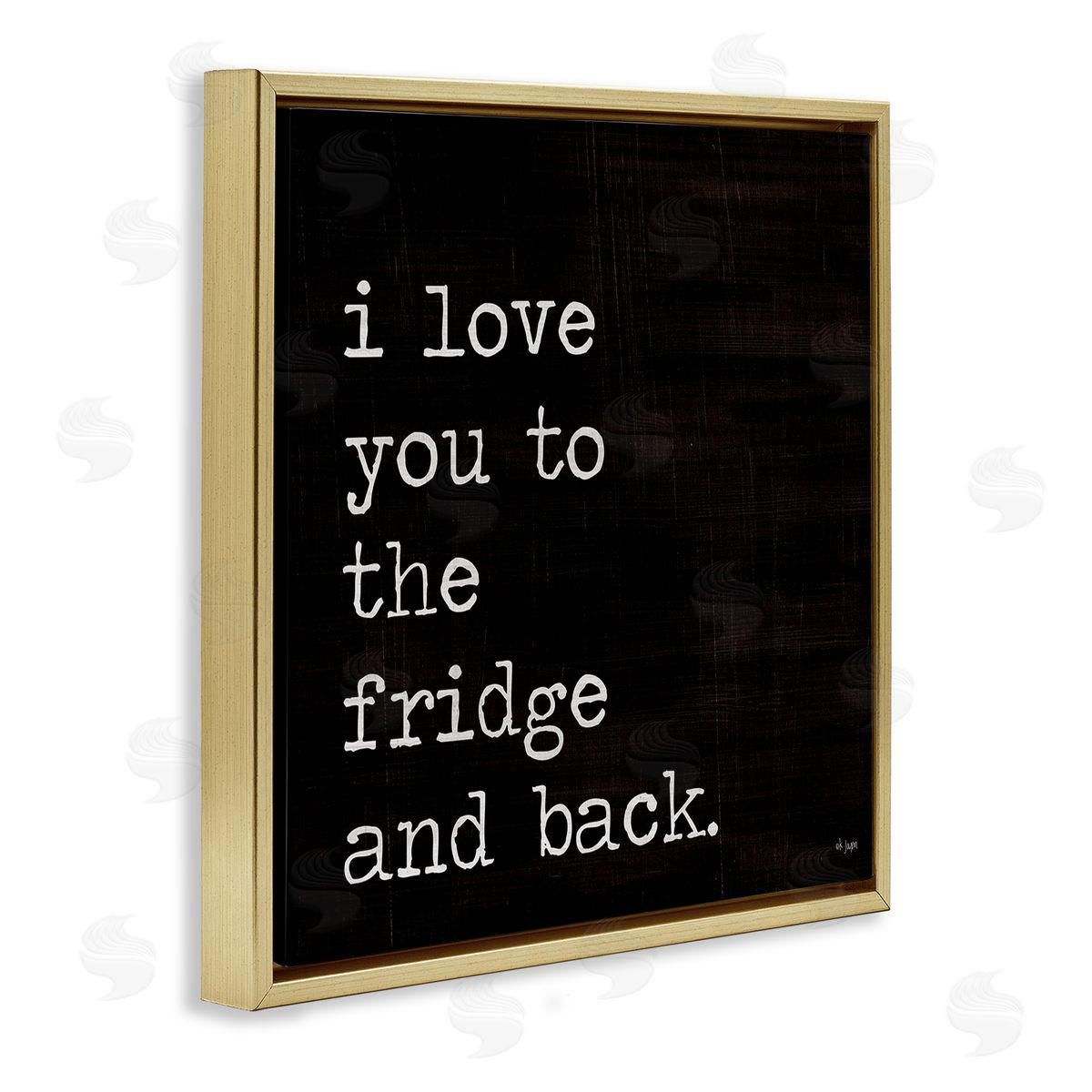 Jaxn Blvd. Love You Fridge & Back Gold Floating Frame Canvas Wall Art Print
