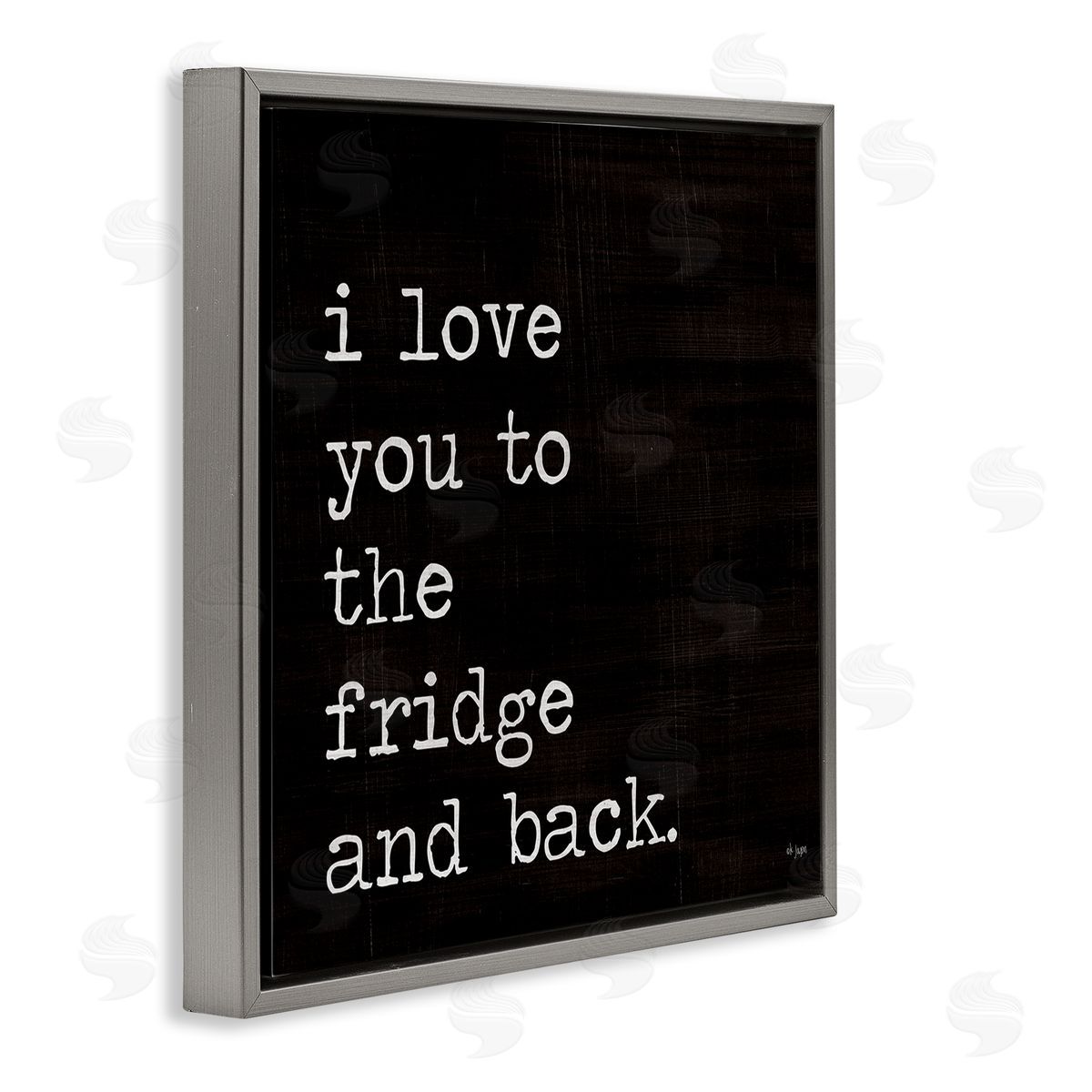 Jaxn Blvd. Love You Fridge & Back Gray Floating Frame Canvas Wall Art Print