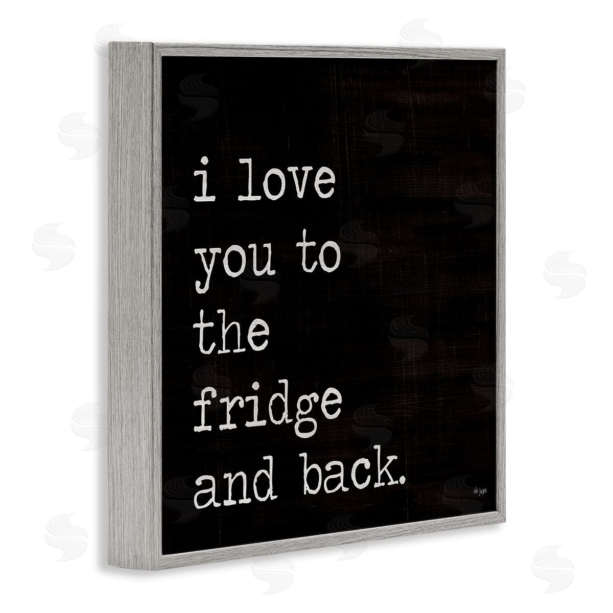 Jaxn Blvd. Love You Fridge & Back Gray Framed Glicee Wall Art Print