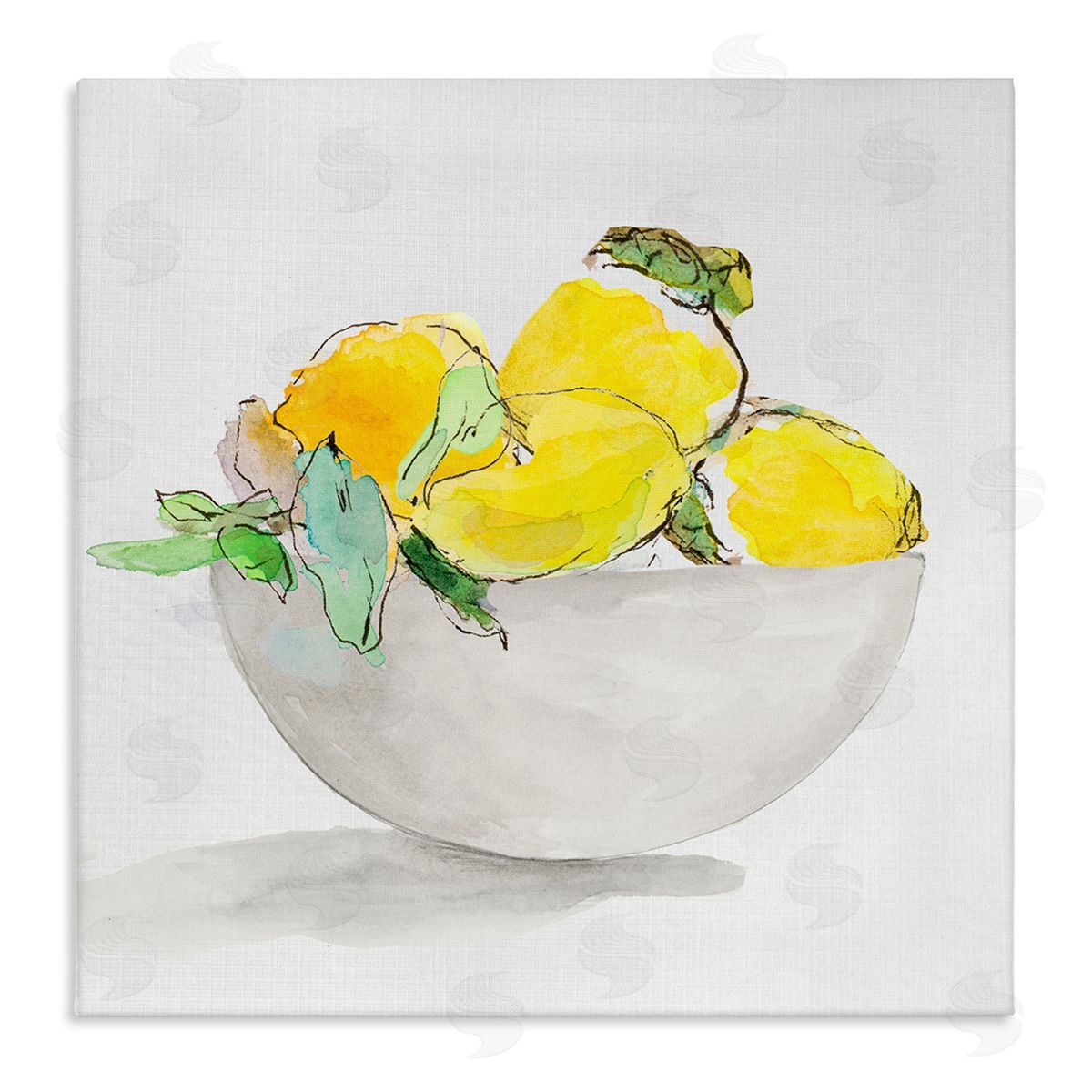 Lanie Loreth Lemon Bowl Painting Stretched Canvas Wall Art Print