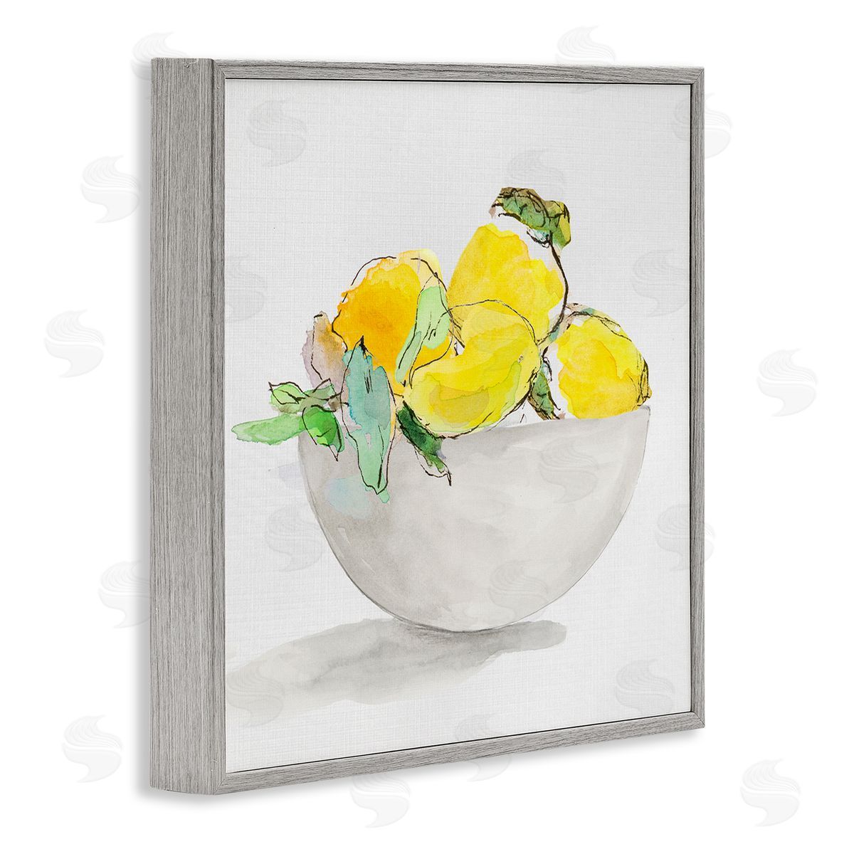 Lanie Loreth Lemon Bowl Painting Gray Framed Glicee Wall Art Print