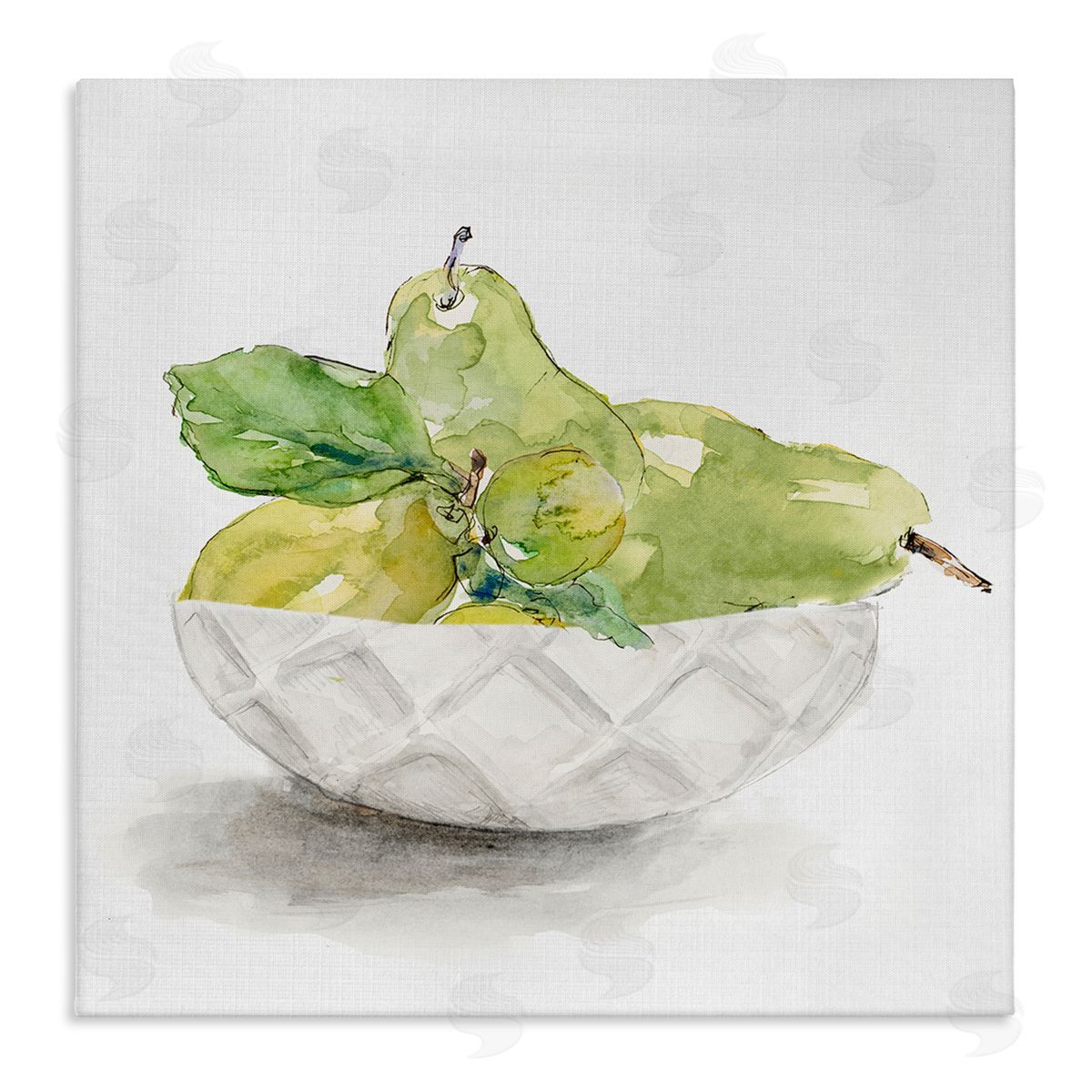Lanie Loreth Pear Bowl Painting Stretched Canvas Wall Art Print