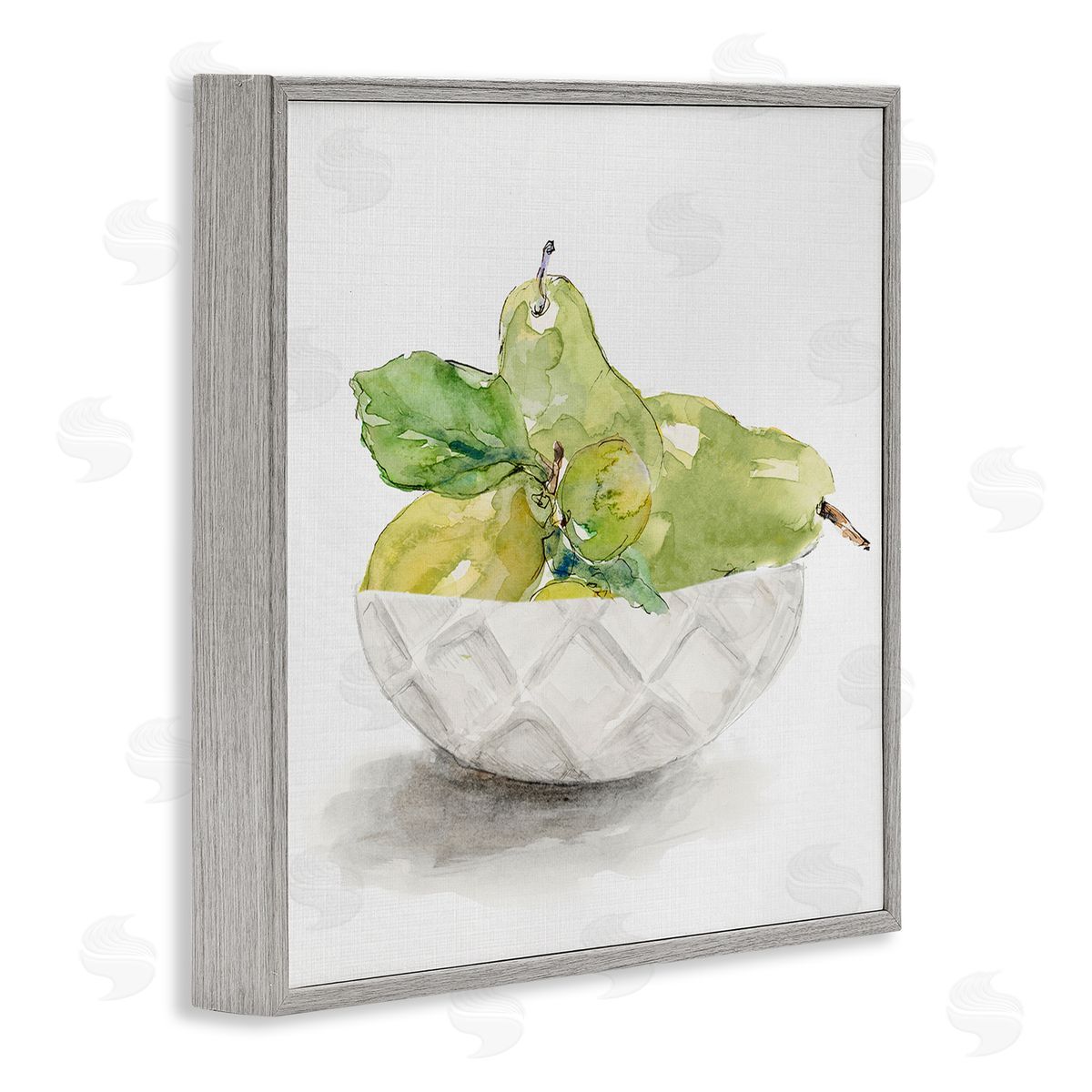 Lanie Loreth Pear Bowl Painting Gray Framed Glicee Wall Art Print