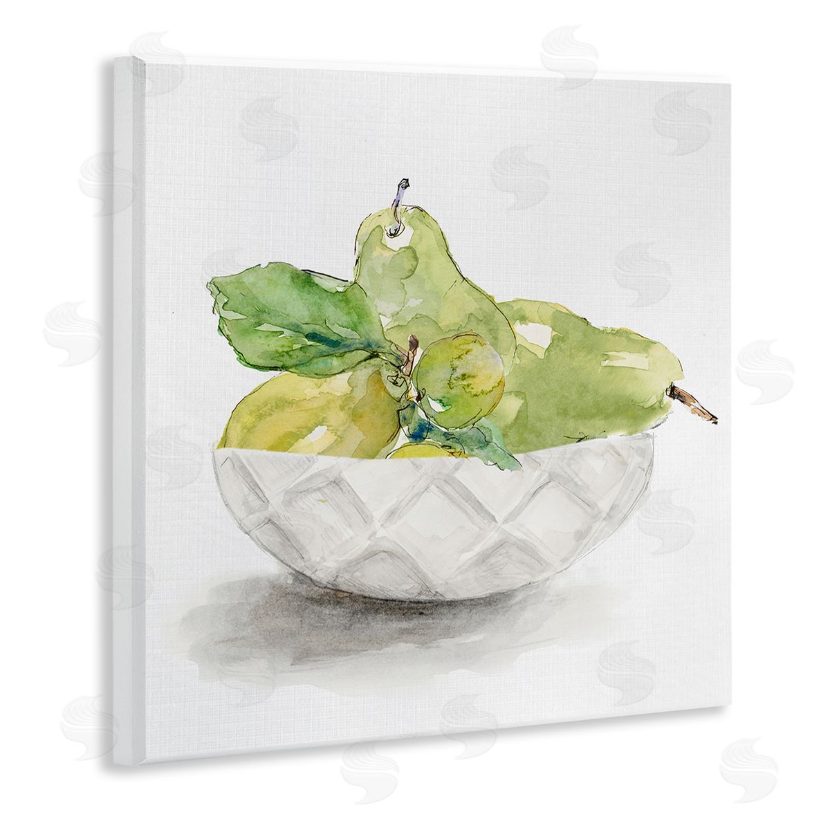 Lanie Loreth Pear Bowl Painting Wooden Wall Plaque Art Print