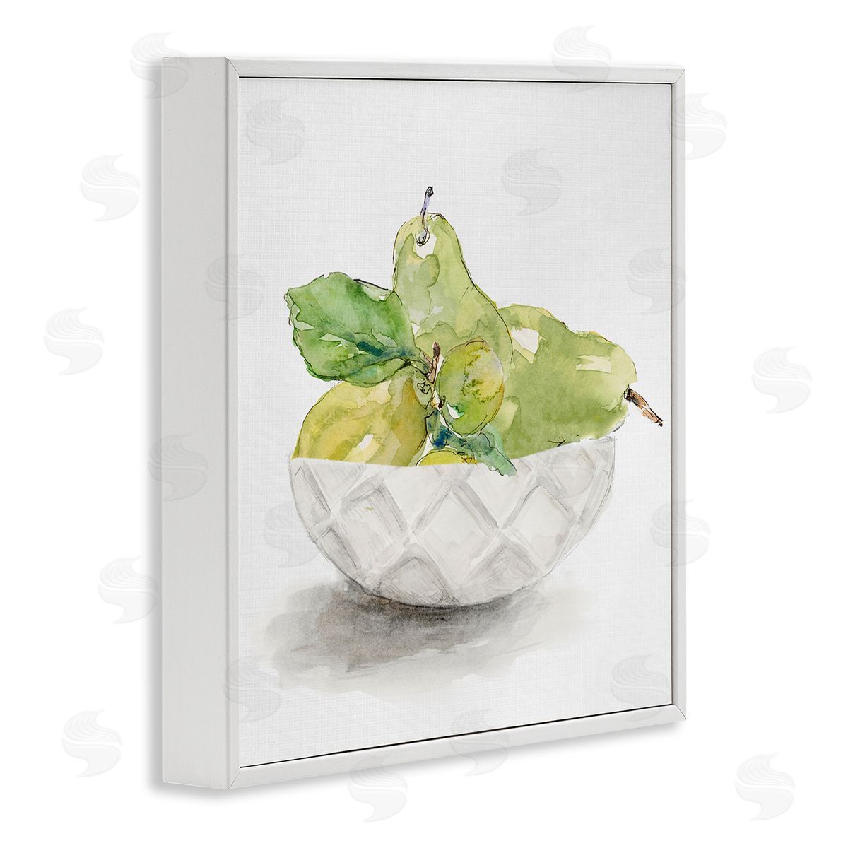 Lanie Loreth Pear Bowl Painting White Framed Glicee Wall Art Print