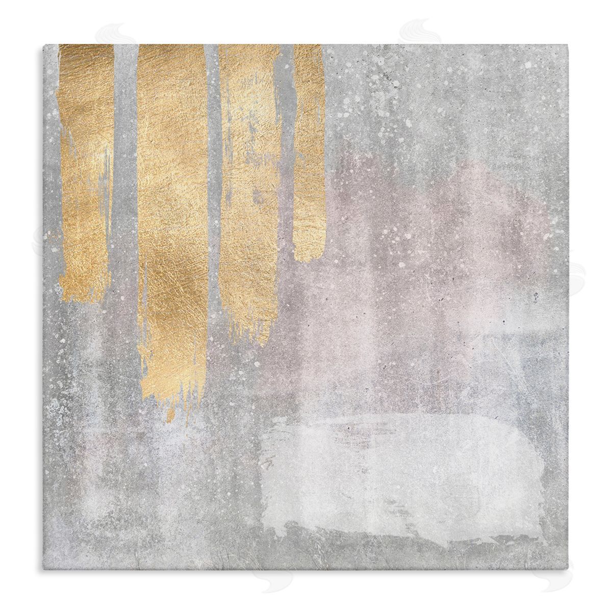 LSR Design Studio Pink & Grey Composition Stretched Canvas Wall Art Print