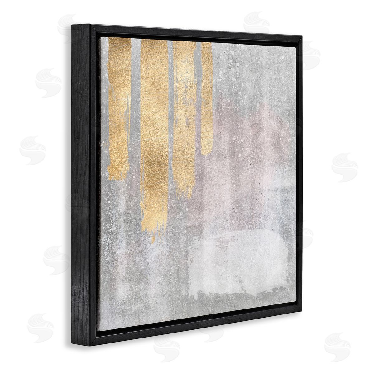 LSR Design Studio Pink & Grey Composition Black Floating Frame Canvas Wall Art Print