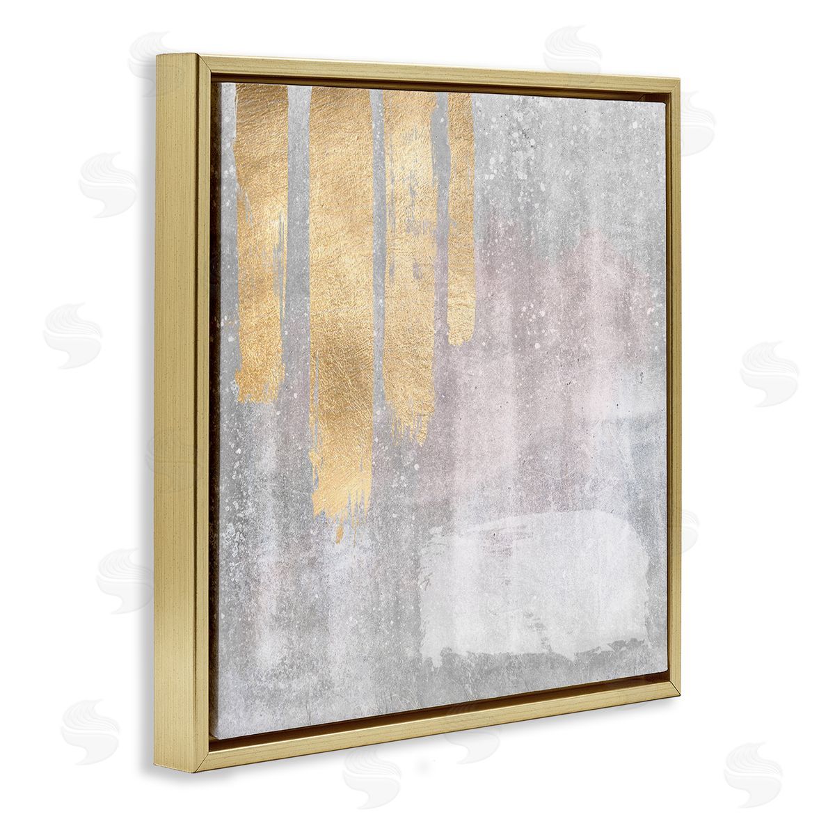 LSR Design Studio Pink & Grey Composition Gold Floating Frame Canvas Wall Art Print