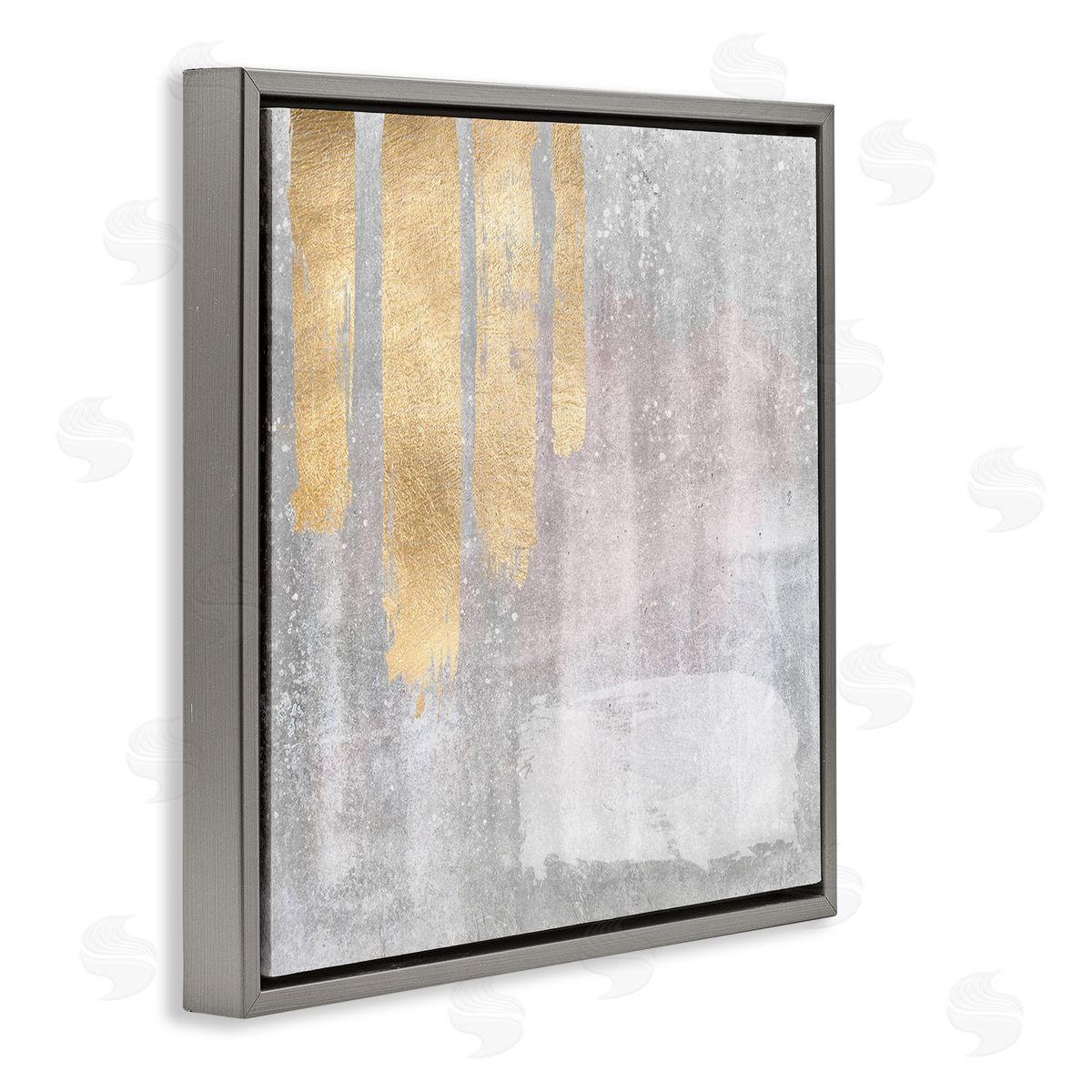 LSR Design Studio Pink & Grey Composition Gray Floating Frame Canvas Wall Art Print