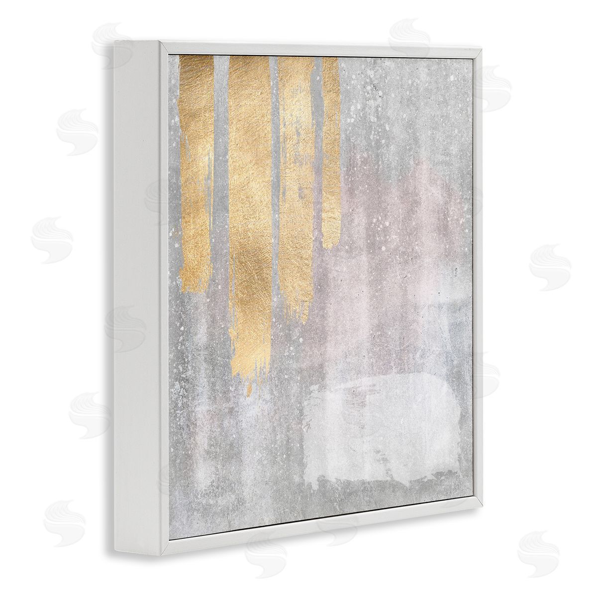 LSR Design Studio Pink & Grey Composition White Framed Glicee Wall Art Print