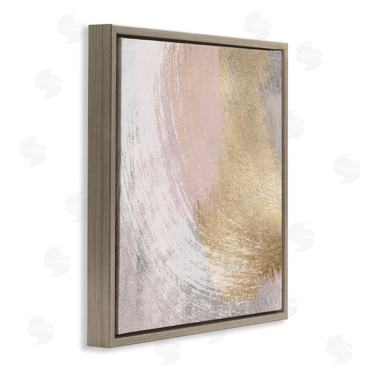 LSR Design Studio Glam & Pink Abstract Brown Floating Frame Canvas Wall Art Print