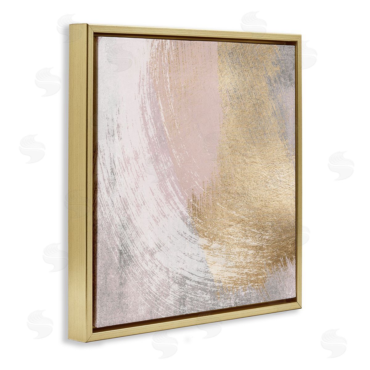 LSR Design Studio Glam & Pink Abstract Gold Floating Frame Canvas Wall Art Print