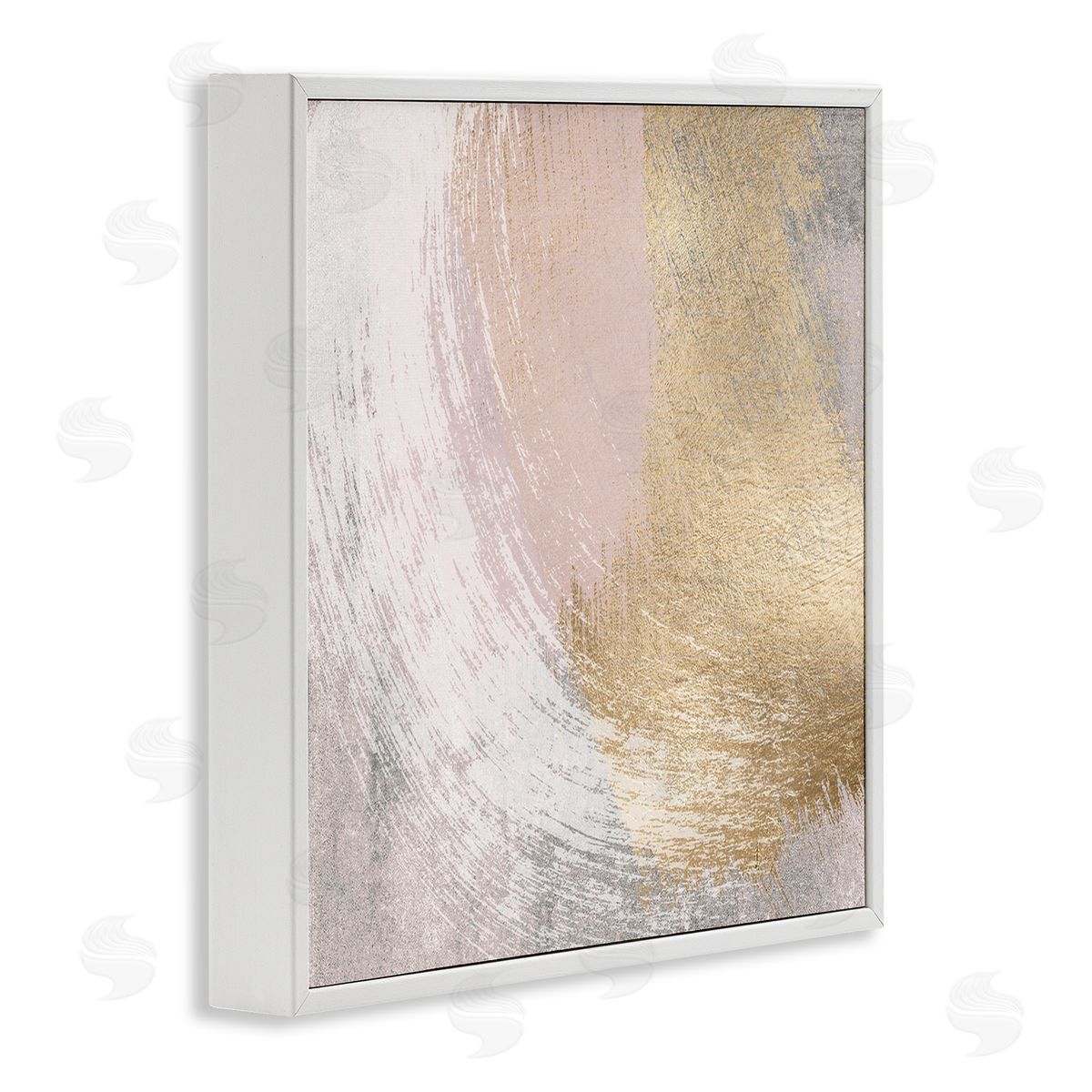 LSR Design Studio Glam & Pink Abstract White Framed Glicee Wall Art Print