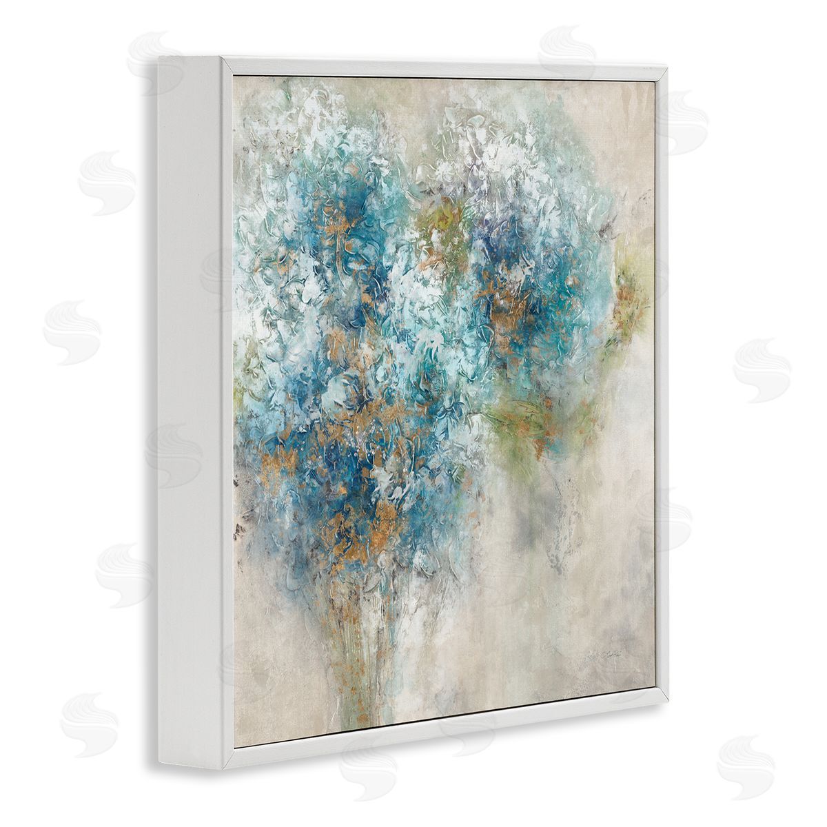 Leah Rei Abstract Hydrangea Blooms White Framed Glicee Wall Art Print