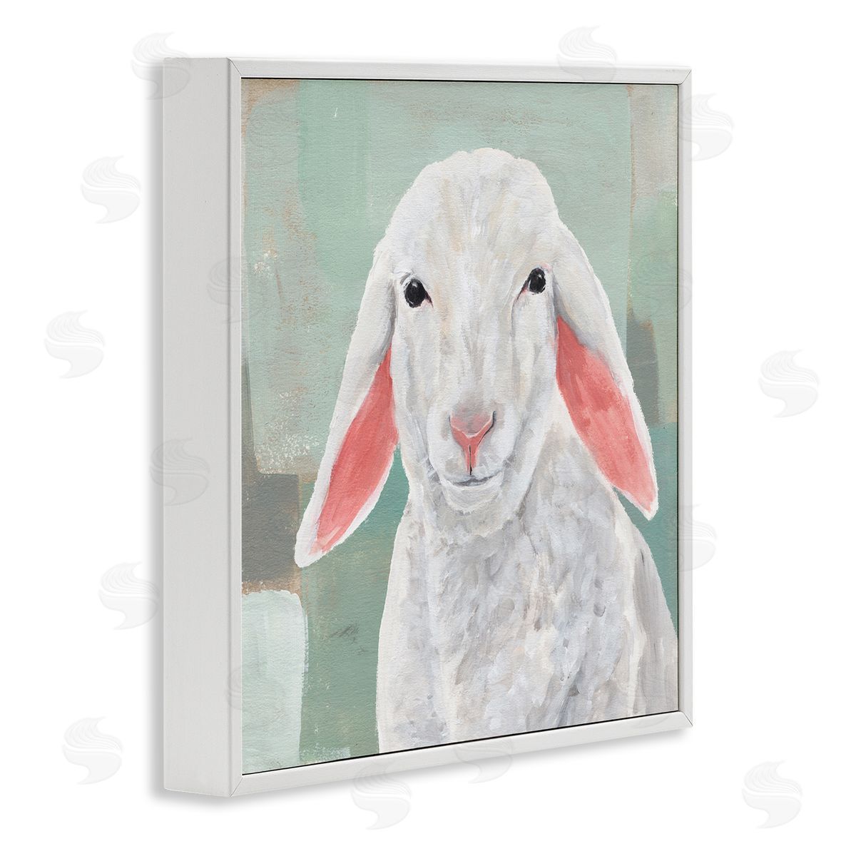 Annie Warren Happy Sheep Portrait White Framed Glicee Wall Art Print