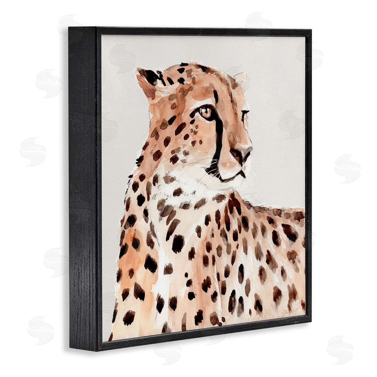 Annie Warren Cheetah Wildlife Portrait Black Framed Glicee Wall Art Print