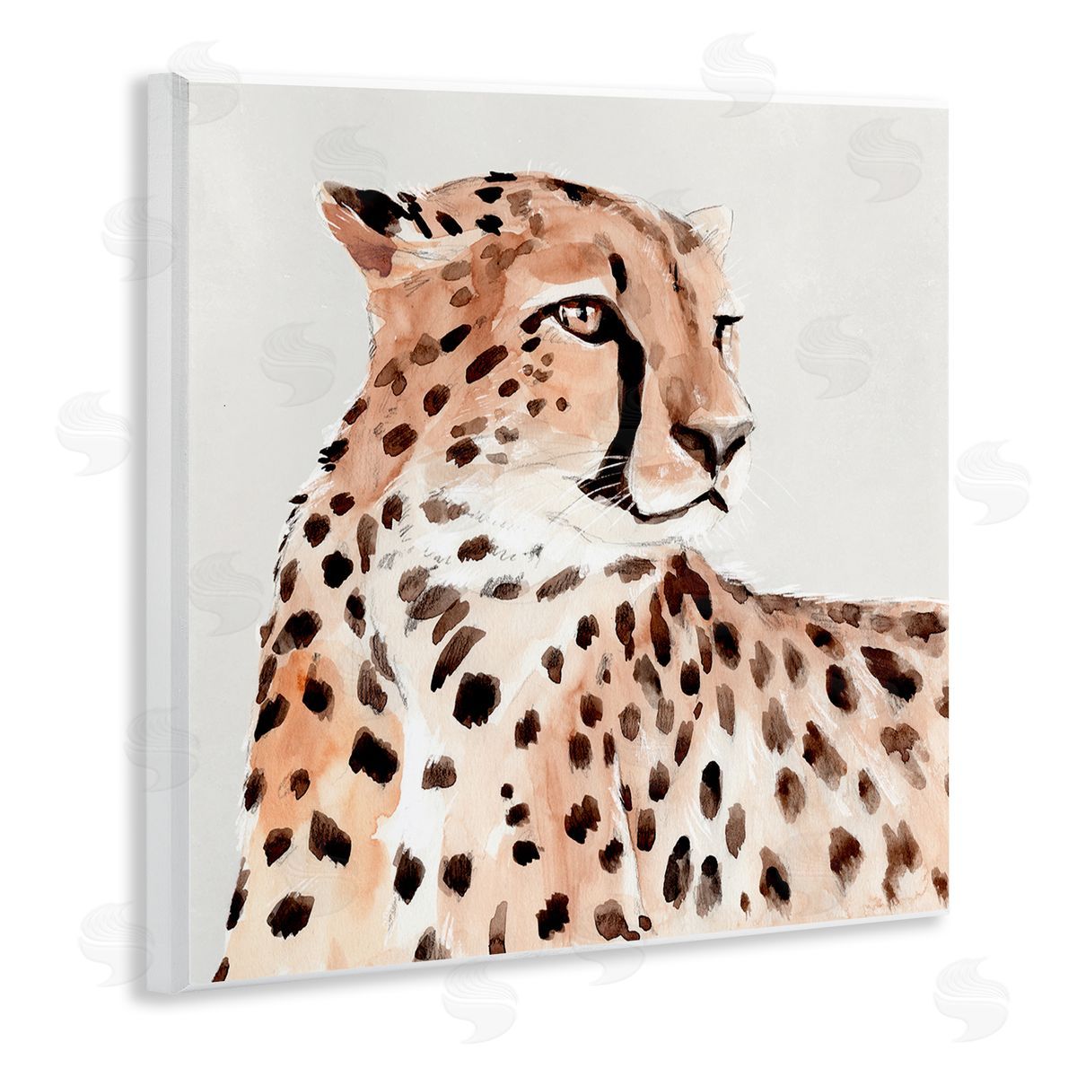 Annie Warren Cheetah Wildlife Portrait Wooden Wall Plaque Art Print