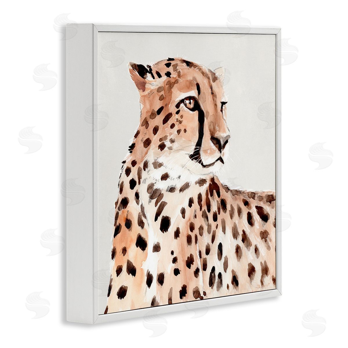 Annie Warren Cheetah Wildlife Portrait White Framed Glicee Wall Art Print