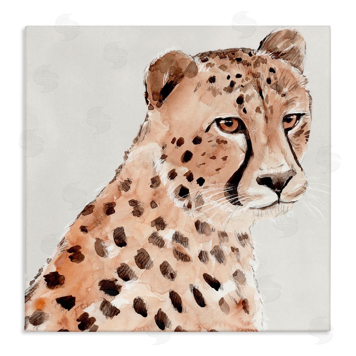 Annie Warren Wild Cheetah Painting Stretched Canvas Wall Art Print