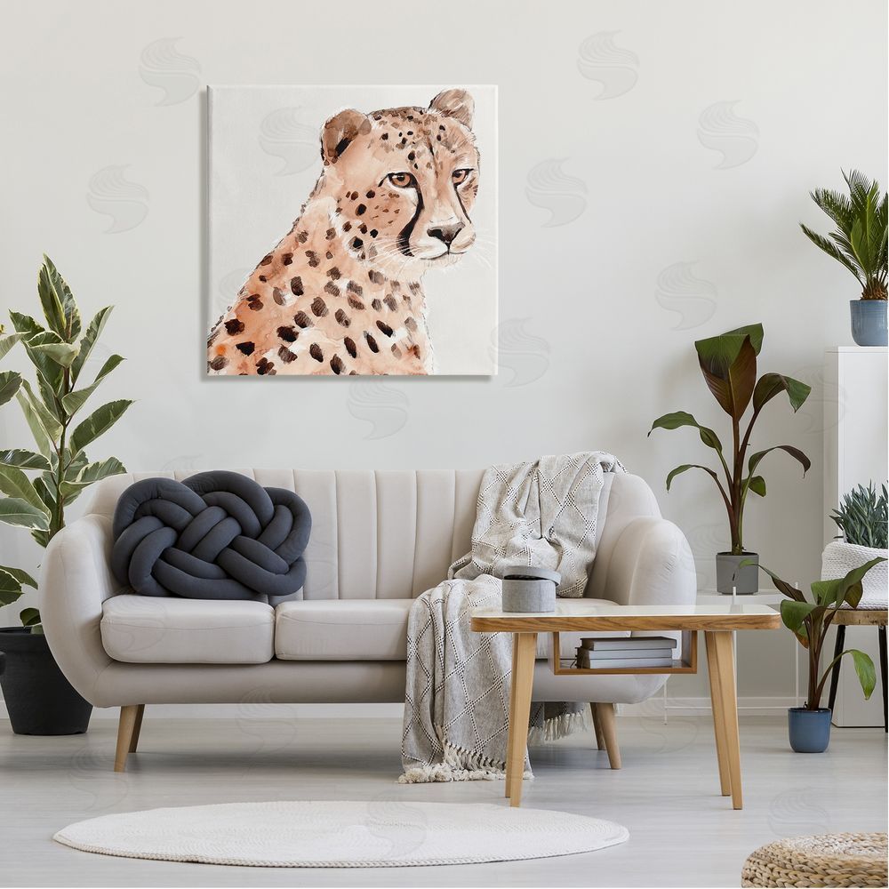 Annie Warren Wild Cheetah Painting Canvas Wall Art in Room