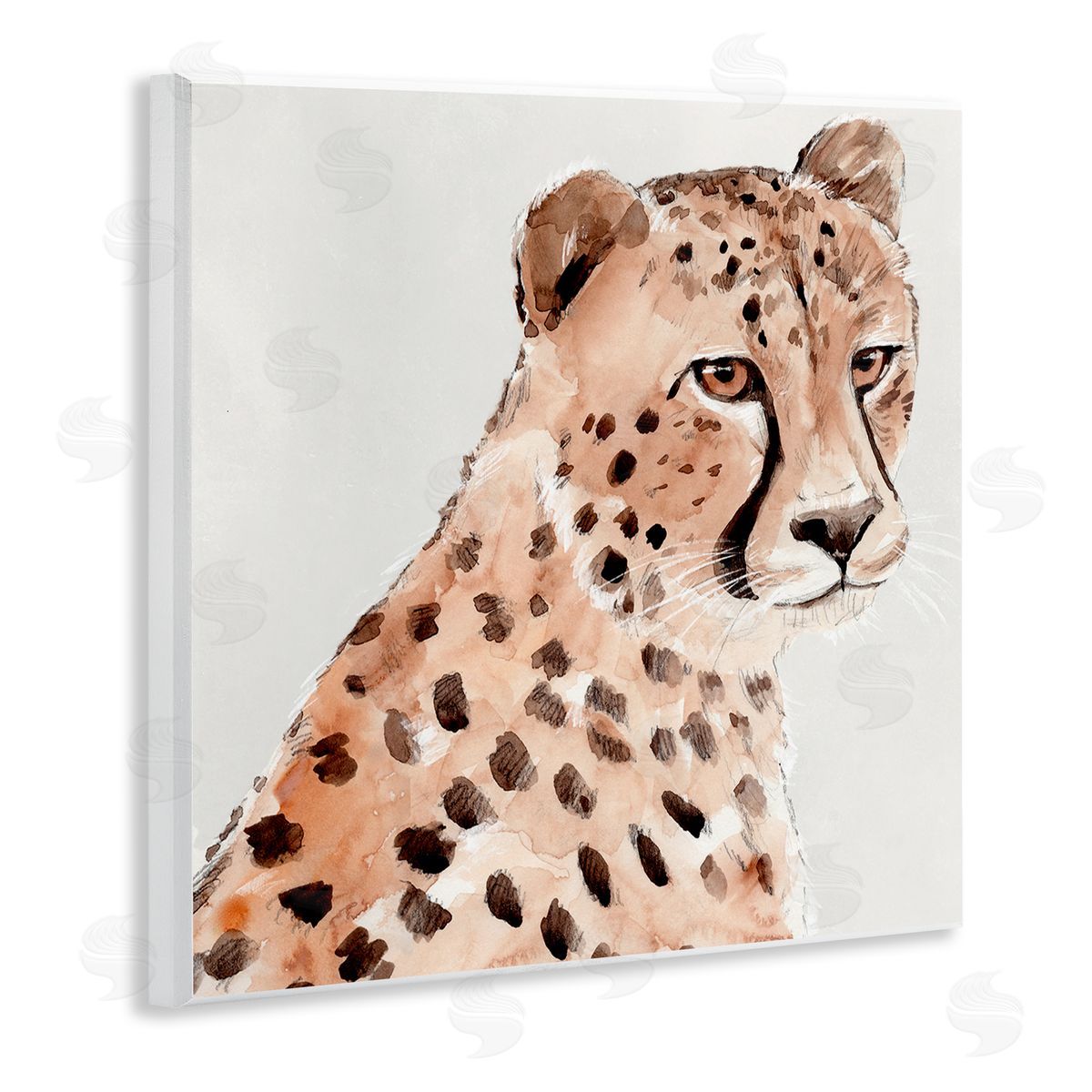 Annie Warren Wild Cheetah Painting Wooden Wall Plaque Art Print