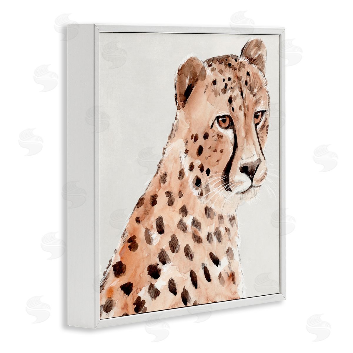 Annie Warren Wild Cheetah Painting White Framed Glicee Wall Art Print