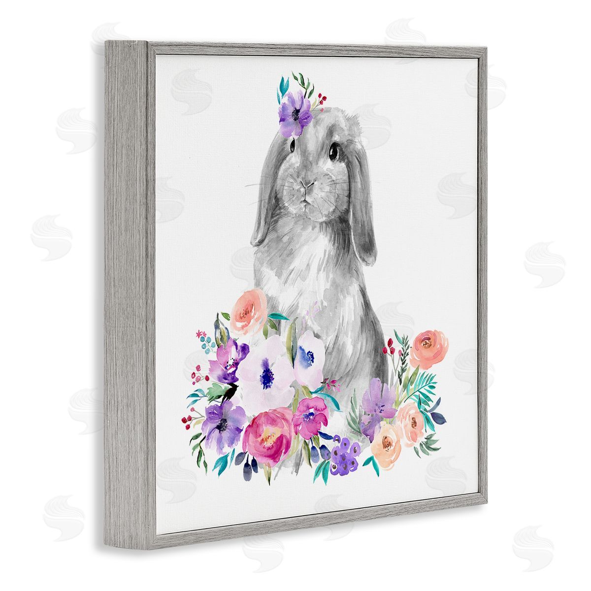 Jennifer Paxton Parker Spring Florals Rabbit Gray Framed Glicee Wall Art Print