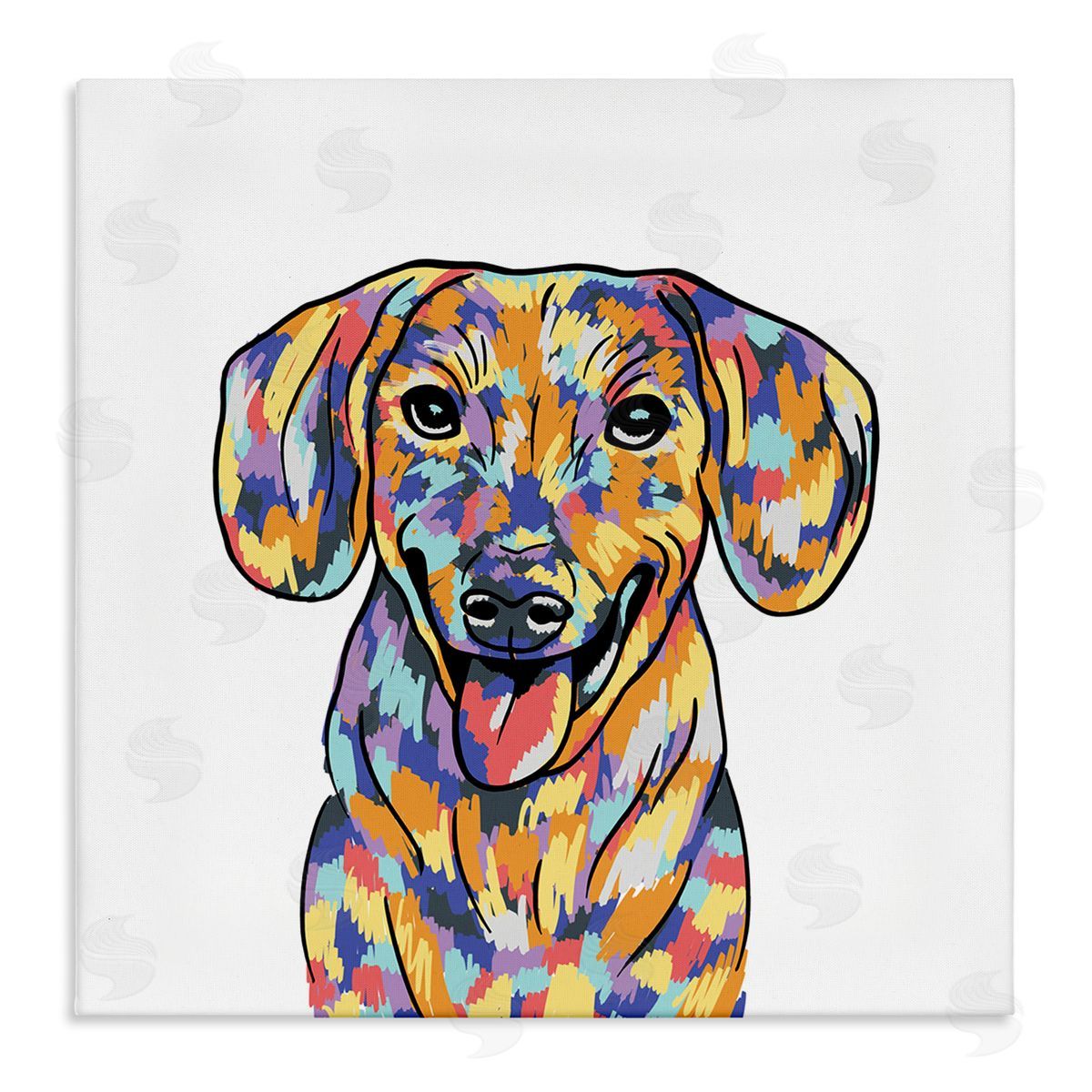 Masey St. Studios Modern Bold Dog Portrait Stretched Canvas Wall Art Print