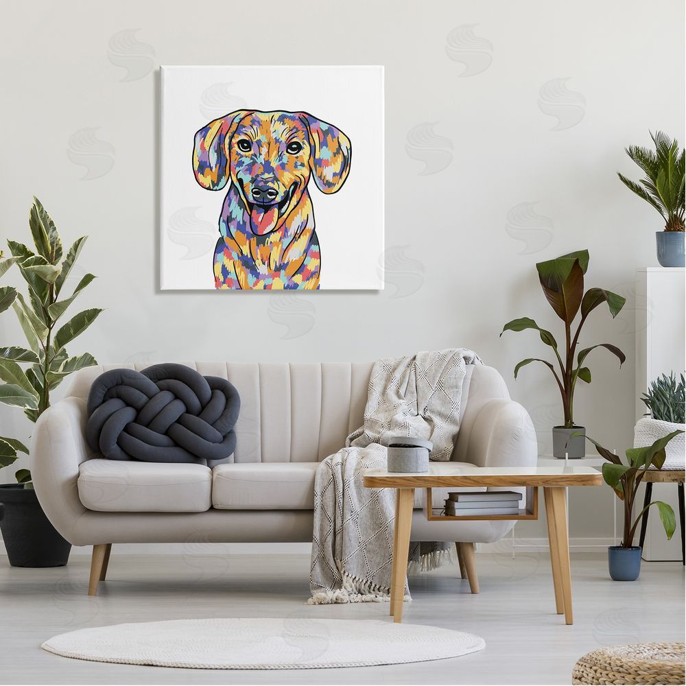 Masey St. Studios Modern Bold Dog Portrait Canvas Wall Art in Room
