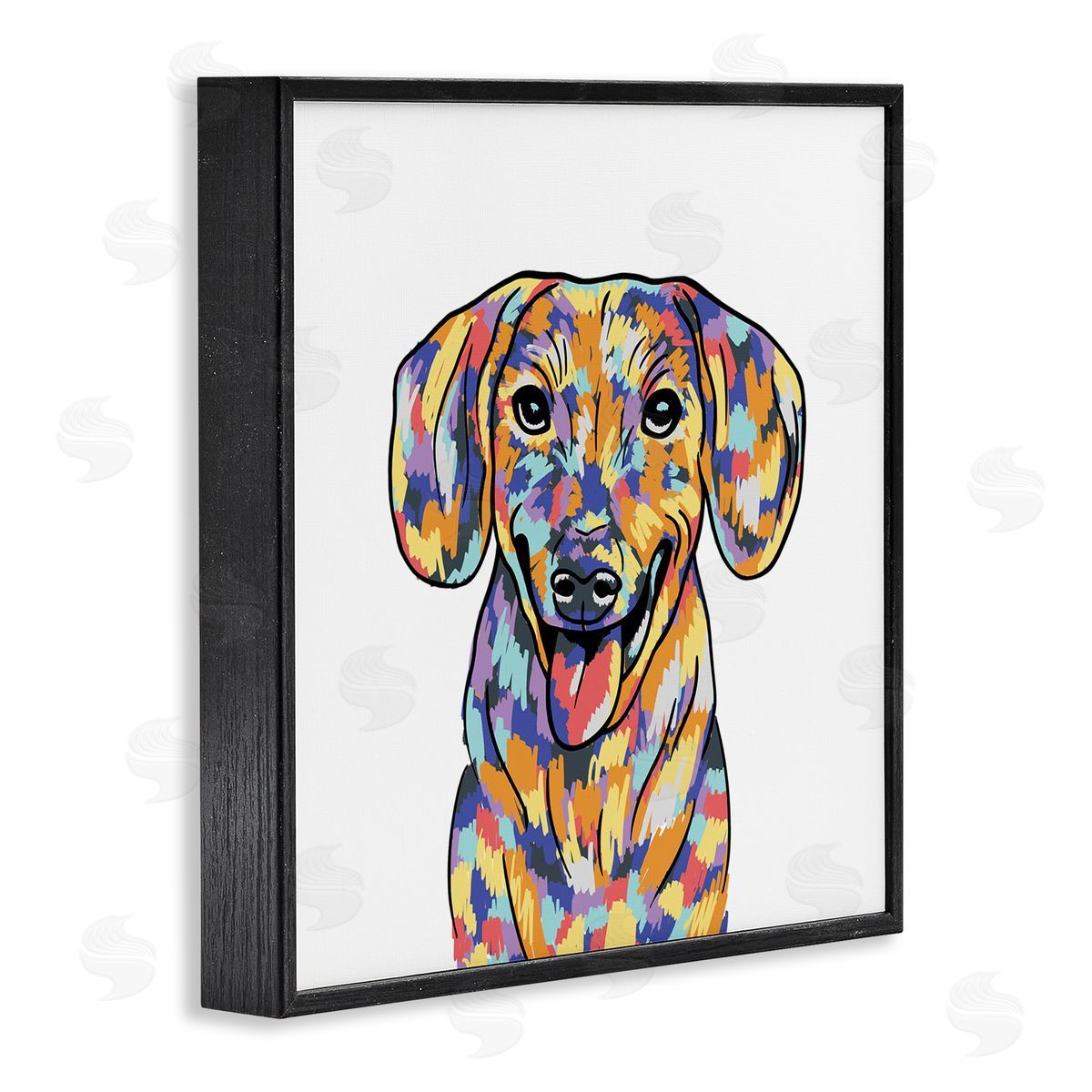 Masey St. Studios Modern Bold Dog Portrait Black Framed Glicee Wall Art Print